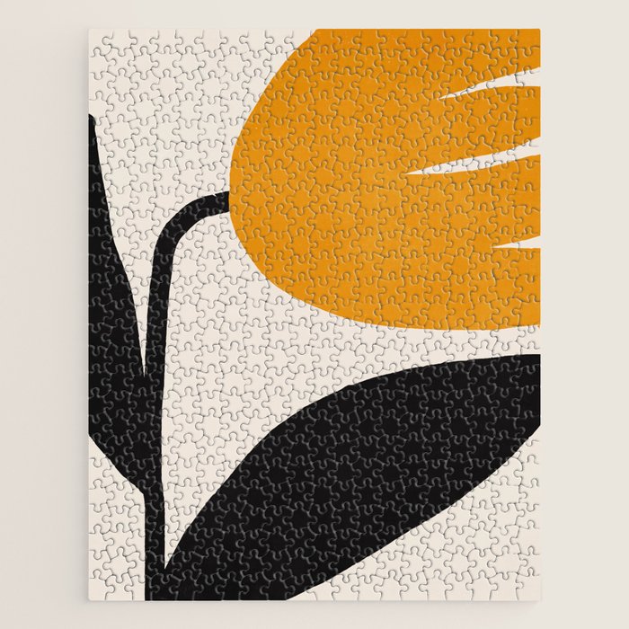 Abstract Flora - yellow Jigsaw Puzzle Gallery Image 1
