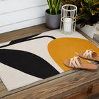 Abstract Flora - yellow Outdoor Rug Gallery Image 2