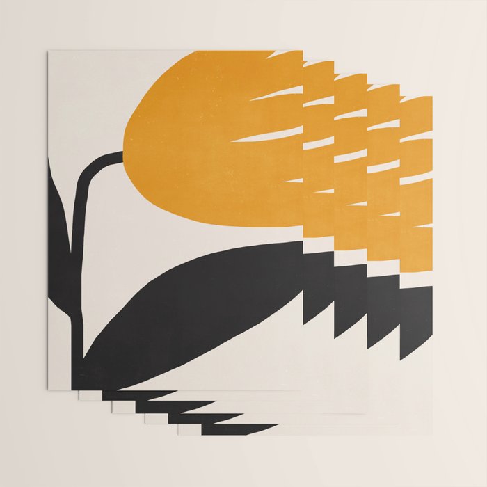 Abstract Flora - yellow Wrapping Paper Gallery Image 3