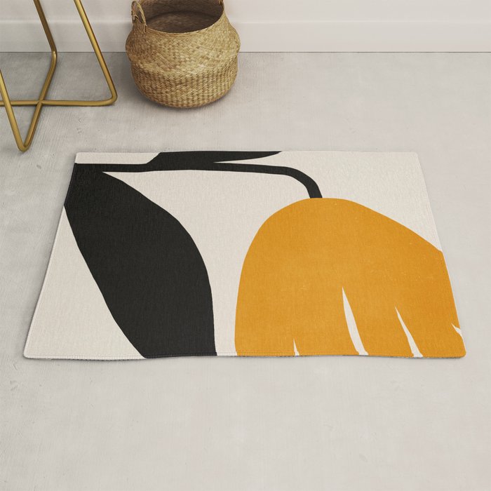 Abstract Flora - yellow Rug Gallery Image 1
