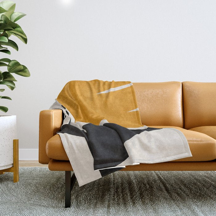 Abstract Flora - yellow Throw Blanket Gallery Image 1