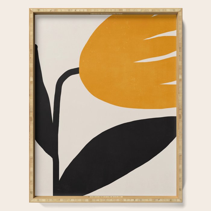 Abstract Flora - yellow Serving Tray Gallery Image 1