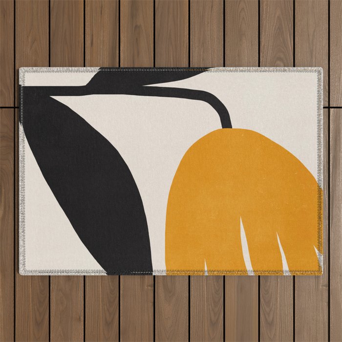 Abstract Flora - yellow Outdoor Rug Gallery Image 1