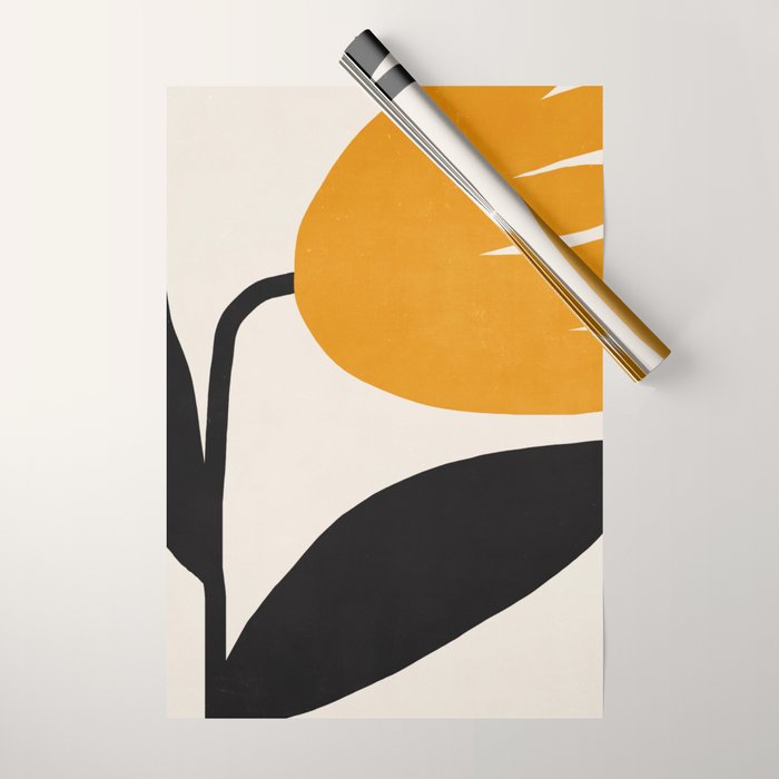 Abstract Flora - yellow Wrapping Paper Gallery Image 1