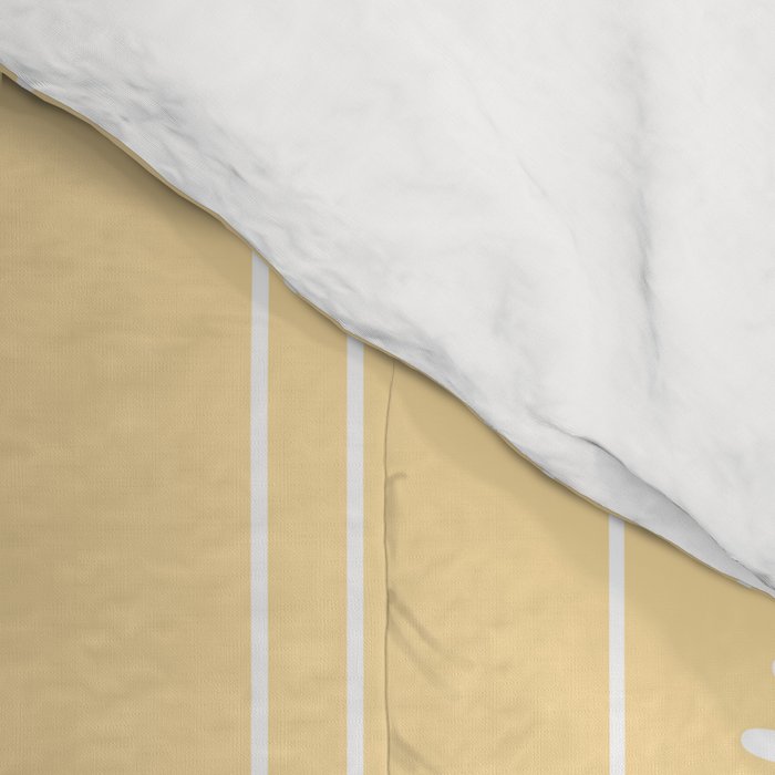 Daisy Stripes Pattern in Buttercream Yellow and White Comforter Gallery Image 4