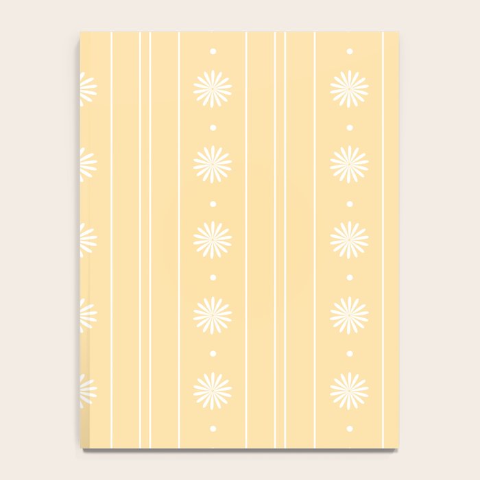 Daisy Stripes Pattern in Buttercream Yellow and White Notebook Gallery Image 4