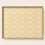 Daisy Stripes Pattern in Buttercream Yellow and White Serving Tray Gallery Image 1
