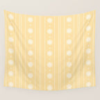Daisy Stripes Pattern in Buttercream Yellow and White Wall Tapestry Gallery Image 4