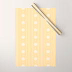Daisy Stripes Pattern in Buttercream Yellow and White Wrapping Paper Gallery Image 1