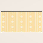 Daisy Stripes Pattern in Buttercream Yellow and White Desk Mat Gallery Image 3