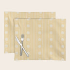 Daisy Stripes Pattern in Buttercream Yellow and White Placemat Gallery Image 1