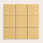 Daisy Stripes Pattern in Buttercream Yellow and White Wood Wall Art Gallery Image 1