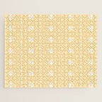 Daisy Stripes Pattern in Buttercream Yellow and White Jigsaw Puzzle Gallery Image 1