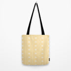 Daisy Stripes Pattern in Buttercream Yellow and White Tote Bag Gallery Image 2