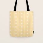 Daisy Stripes Pattern in Buttercream Yellow and White Tote Bag Gallery Image 1