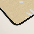 Daisy Stripes Pattern in Buttercream Yellow and White Desk Mat Gallery Image 4