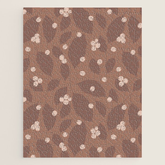 Coffee Leaves and Berries - Mocha Mousse Jigsaw Puzzle Gallery Image 1