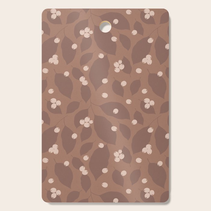 Coffee Leaves and Berries - Mocha Mousse Cutting Board Gallery Image 1