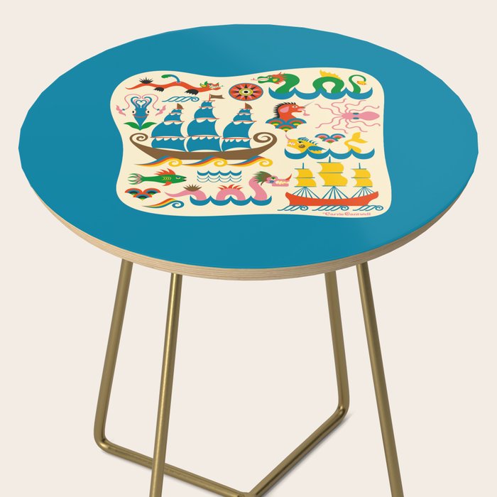 Mythical Sea Creatures - Ocean Monsters Side Table Gallery Image 2