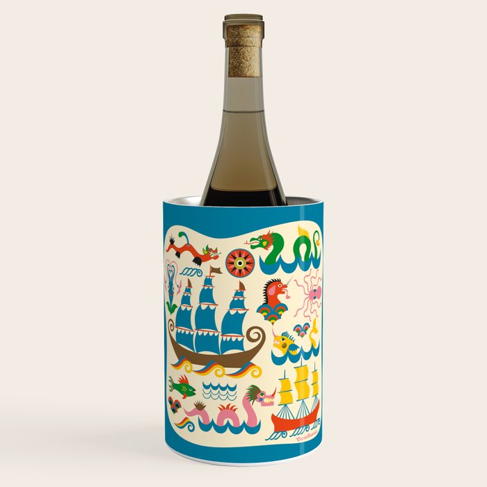 Mythical Sea Creatures - Ocean Monsters Wine Chiller Gallery Image 1