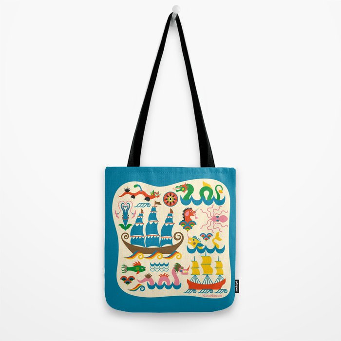 Mythical Sea Creatures - Ocean Monsters Tote Bag Gallery Image 2