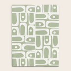 Mid Century Modern Piquet Geometric Multi Abstract Pattern in Sage Green and Off White Notebook Gallery Image 4