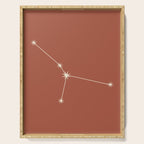 Cancer Zodiac Star Constellation Line Art Terracotta Red Serving Tray Gallery Image 1