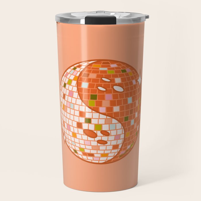 Spooky Yin Yang Disco Ball Travel Mug Gallery Image 1