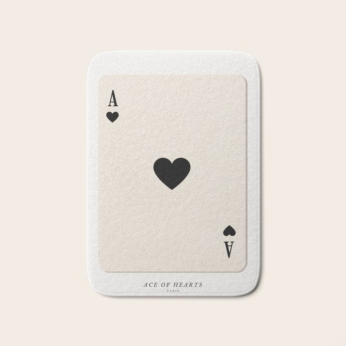 Ace of Hearts Playing Card Art Print Trendy Bath Mat Gallery Image 1