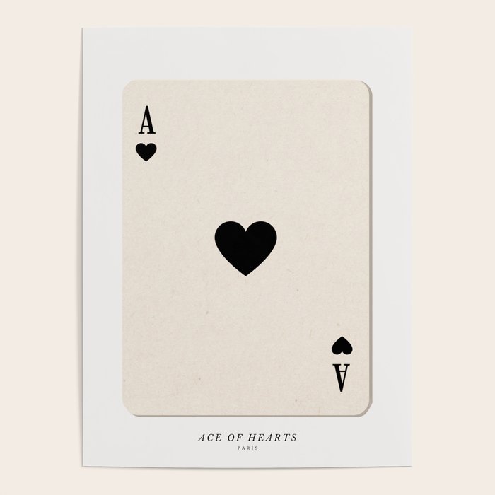 Ace of Hearts Playing Card Art Print Trendy Poster Gallery Image 4