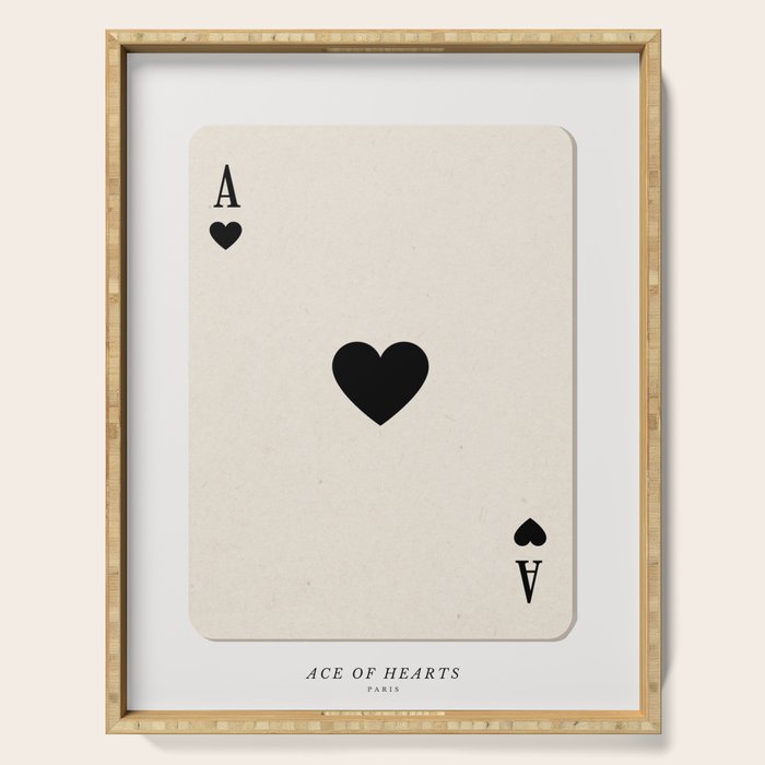 Ace of Hearts Playing Card Art Print Trendy Serving Tray Gallery Image 1