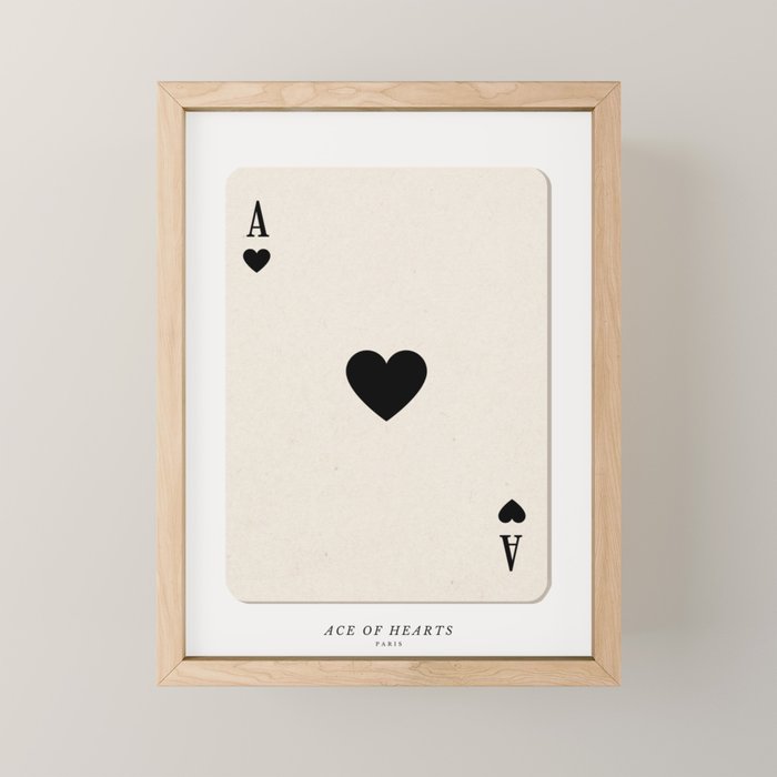 Ace of Hearts Playing Card Art Print Trendy Mini Art Print Gallery Image 1