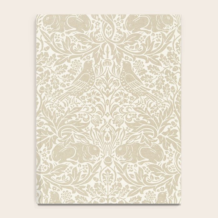 William Morris Brer Rabbit Linen Beige Vintage Pattern Notebook Gallery Image 4