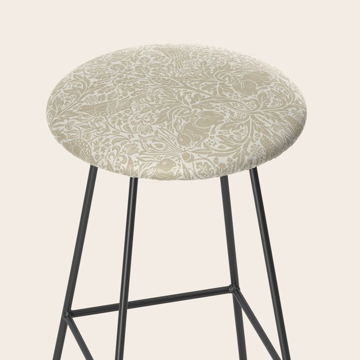 William Morris Brer Rabbit Linen Beige Vintage Pattern Stool Gallery Image 2