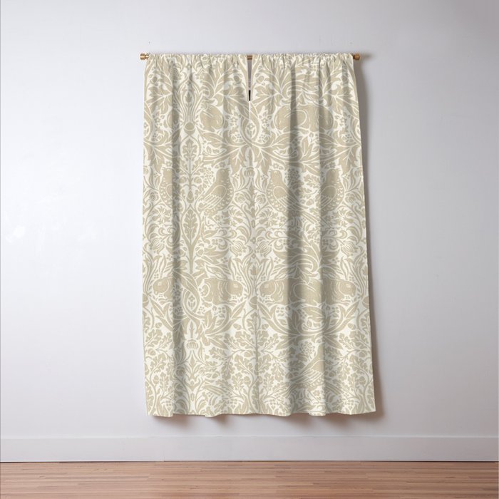 William Morris Brer Rabbit Linen Beige Vintage Pattern Window Curtain Gallery Image 3