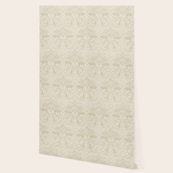 William Morris Brer Rabbit Linen Beige Vintage Pattern Wallpaper Gallery Image 2