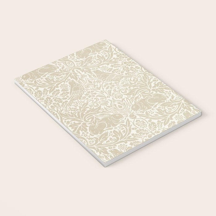 William Morris Brer Rabbit Linen Beige Vintage Pattern Notebook Gallery Image 3