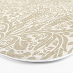 William Morris Brer Rabbit Linen Beige Vintage Pattern Bath Mat Gallery Image 3