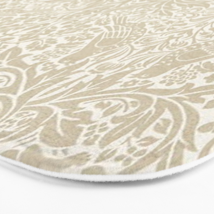 William Morris Brer Rabbit Linen Beige Vintage Pattern Bath Mat Gallery Image 3