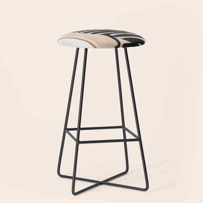 Black Cat with Bold Stripes Stool Gallery Image 1