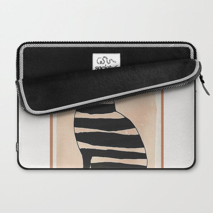 Black Cat with Bold Stripes Laptop Sleeve Gallery Image 2