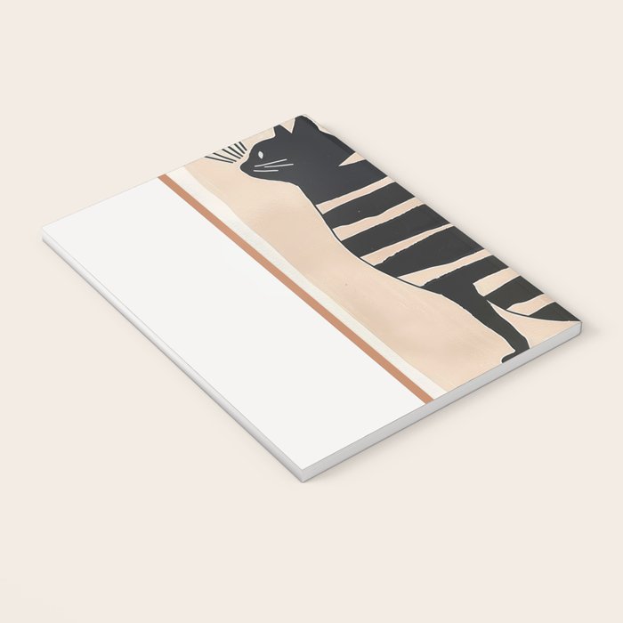 Black Cat with Bold Stripes Notebook Gallery Image 3