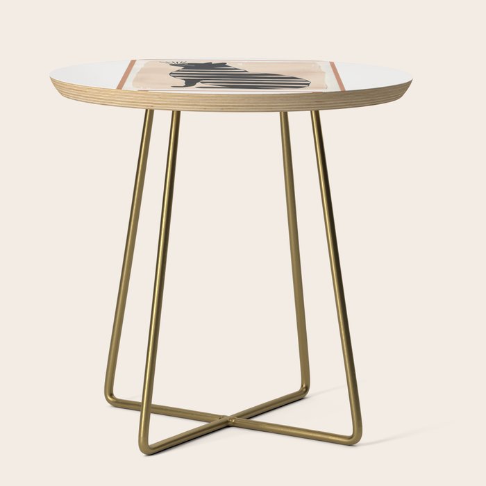 Black Cat with Bold Stripes Side Table Gallery Image 1