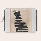 Black Cat with Bold Stripes Laptop Sleeve Gallery Image 1