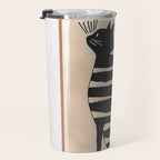 Black Cat with Bold Stripes Travel Mug Gallery Image 3