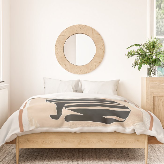 Black Cat with Bold Stripes Duvet Cover Gallery Image 3