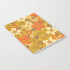Retro 60s/70s Orange & Olive Green Floral Notebook Gallery Image 2