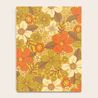 Retro 60s/70s Orange & Olive Green Floral Notebook Gallery Image 4