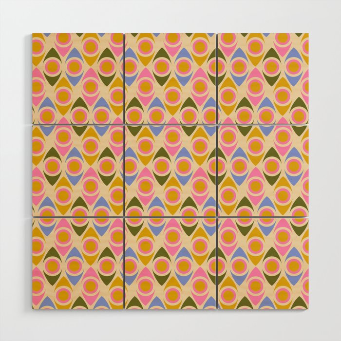 Mid century Modern Geo Pattern 1 Wood Wall Art Gallery Image 1