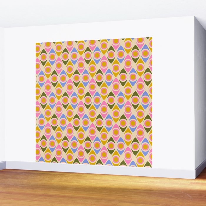 Mid century Modern Geo Pattern 1 Wall Mural Gallery Image 2